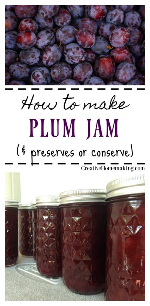 Easy recipe for canning plum jam, preserves, or conserve.
