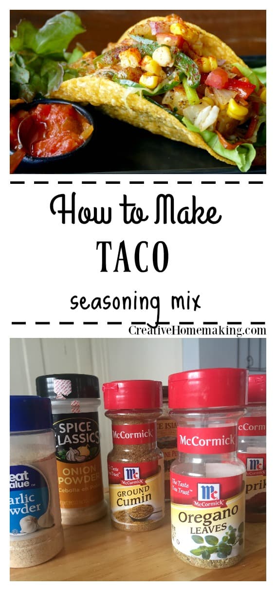 Easy recipe for homemade taco seasoning mix.