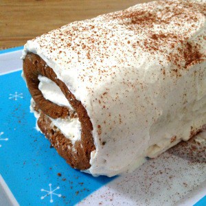 Easy gingerbread roll recipe. One of my favorite easy holiday dessert ideas, a fun holiday cake for Christmas dinner.