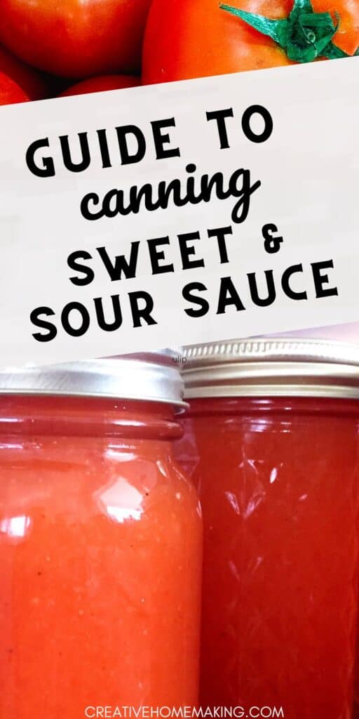 Learn how to make and can your own sweet and sour sauce with this easy recipe! Perfect for stir-fries, dipping, or glazing, this tangy sauce captures the ideal balance of sweetness and tartness. Save this pin to keep a delicious homemade condiment on hand for all your favorite dishes!