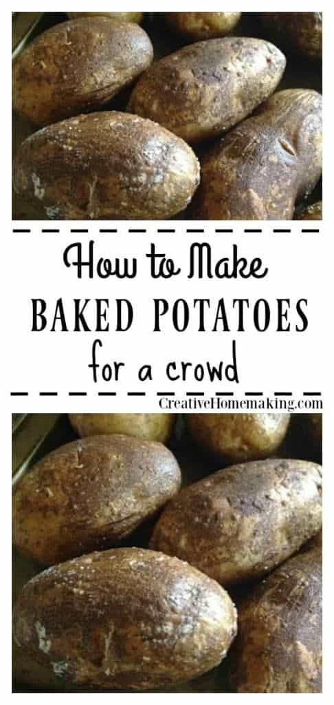 Need to bake potatoes for 20, 50, or more people? Find out how to keep them warm up to 6 hours with these easy instructions.