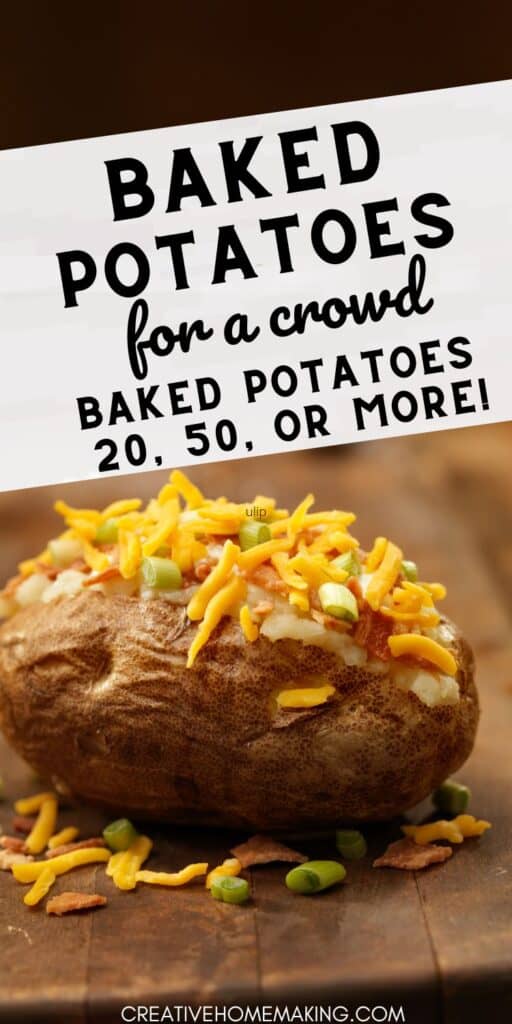 Elevate your next gathering with these delicious baked potatoes for a crowd! Perfectly fluffy and tender, these spuds can be customized with a variety of toppings to please every palate. From classic butter and sour cream to loaded options with cheese, bacon, and chives, there’s something for everyone. Easy to prepare and serve, these baked potatoes are the ultimate crowd-pleaser for parties, potlucks, or family dinners. Get ready to impress your guests with this simple yet satisfying dish!