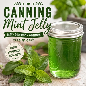 Learn how to make homemade mint jelly with fresh spearmint leaves, sugar, lemon juice, and pectin. This bright green jelly is delicious served with lamb, biscuits, toast, and holiday meals. Perfect for simple homemade living, preserving, and herb garden harvests.