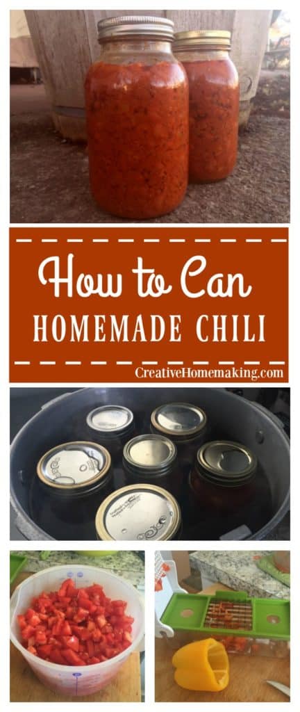 Canning chili with a pressure canner. Recipe and instructions for canning homemade chili.