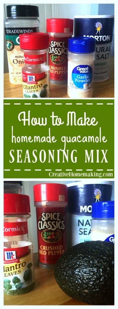 Ditch the store bought packets! Easy guacamole seasoning mix recipe for making homemade guacamole.