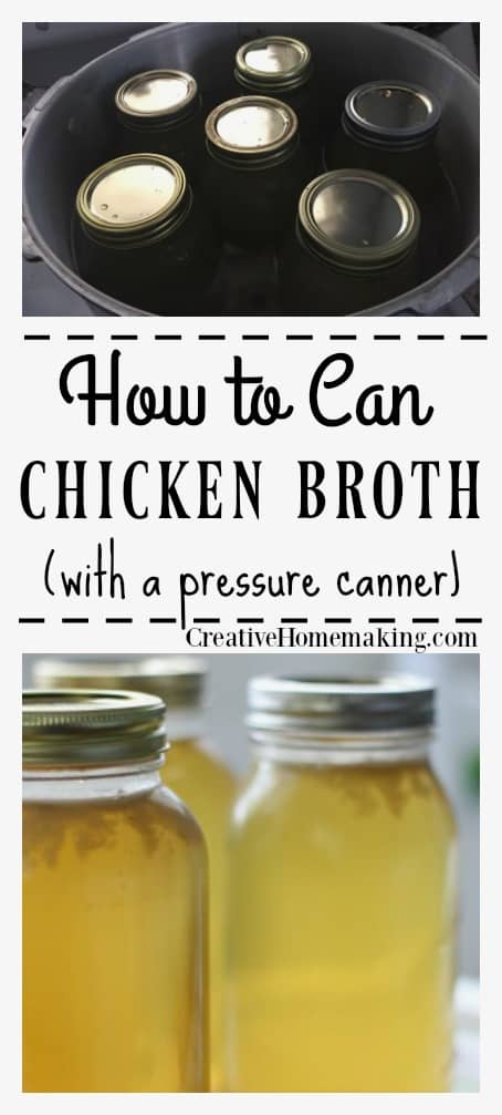 Canning homemade chicken broth. How to make homemade chicken broth to can or freeze.
