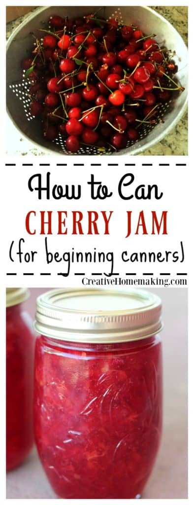 Easy recipe for canning cherry jam.