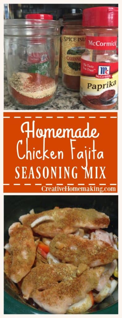 Easy homemade chicken fajita seasoning mix made from scratch. All natural and no additives or preservatives.