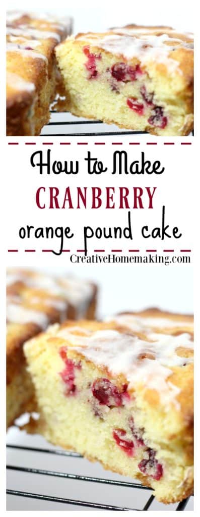 This cranberry orange pound cake is easy to make and fancy enough to give away as gifts during the holidays.