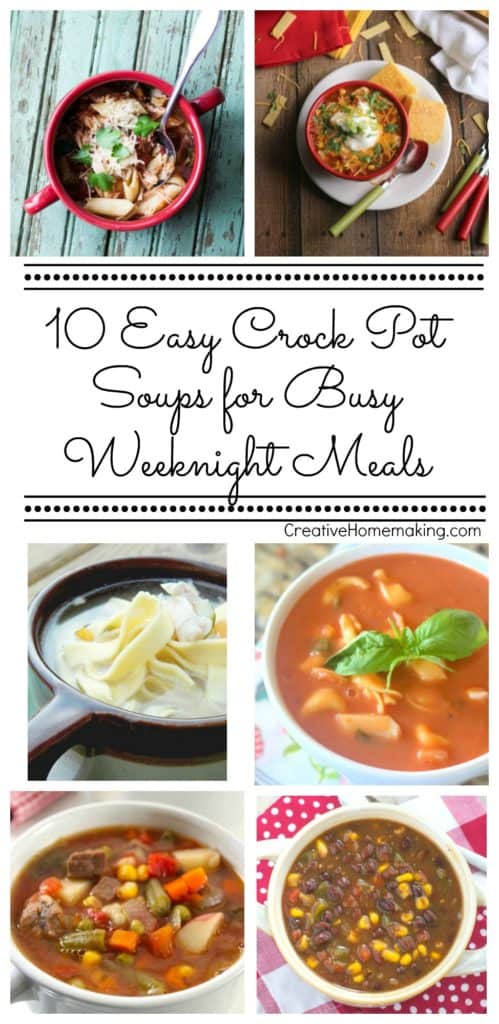 Busy weeknights got you scrambling for dinner? Try one of these 10 easy crock pot soups, perfect for busy weeknight meals.