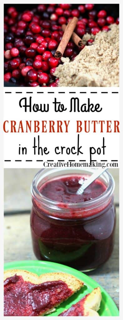 This crock pot cranberry butter made from fresh cranberries is a delicious holiday treat and a great gift for friends or family.