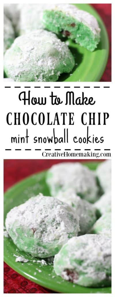 These mint snowball cookies are fun to make and even more fun to bite into. They are the perfect combination of chocolate and mint. Give these easy cookies a try for your next holiday or Christmas cookie exchange.
