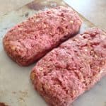Easy recipe for making and freezing homemade meatloaf, one for tonight and two for later.