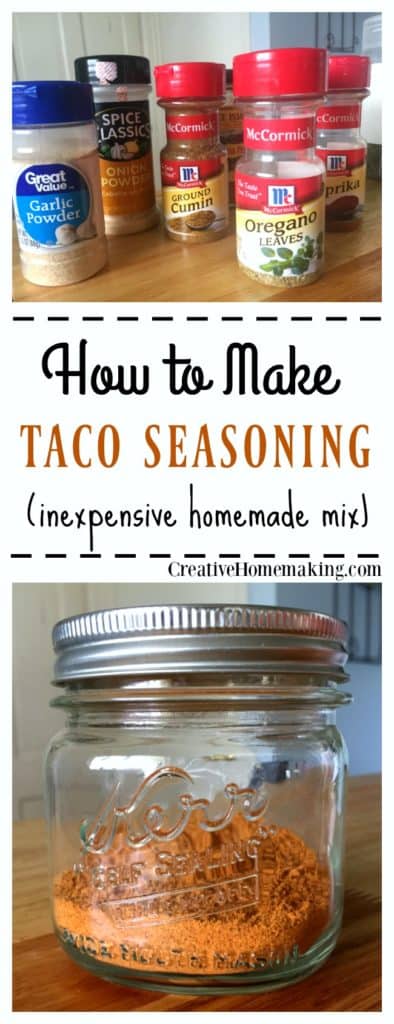 Taco seasoning mix that is inexpensive and easy to make from ingredients you already have on hand. No additives or preservatives!