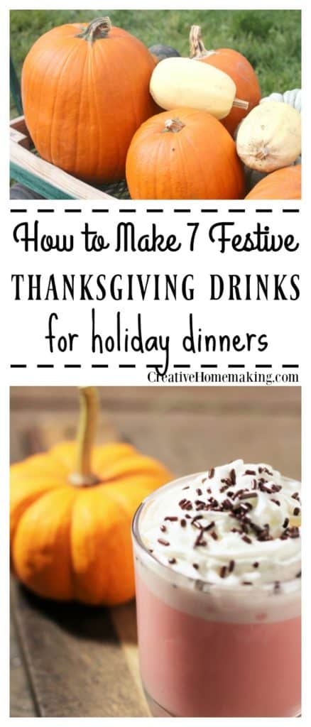Festive drinks to serve children at the Thanksgiving table.