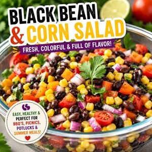 Looking for an easy summer salad recipe? This black bean and corn salad is healthy, refreshing, and perfect for Memorial Day, 4th of July cookouts, Labor Day parties, and backyard BBQs.