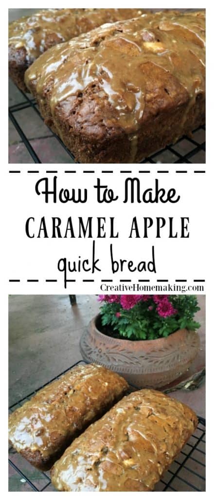 Easy recipe for homemade caramel apple bread. One of my favorite fall desserts!