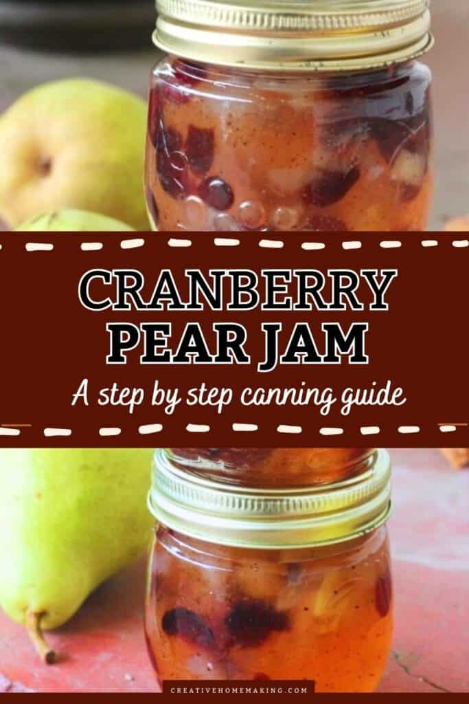 Delight in the festive flavors of homemade Cranberry Pear Jam!  This easy canning recipe combines tart cranberries with sweet, juicy pears for a deliciously unique spread that's perfect for holiday breakfasts or as a gift from the kitchen. Bursting with flavor and beautifully vibrant, this jam is ideal for topping toast, drizzling over desserts, or adding to charcuterie boards. Preserve the taste of the season and enjoy this delightful treat all year round!