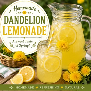 This homemade dandelion lemonade is fresh, lightly floral, and perfect for spring and summer sipping! Made with simple ingredients and easy to customize with honey or sugar, it’s a beautiful seasonal drink for brunches, tea parties, or relaxing afternoons. Great for Simple Homemade Living, dandelion recipes, floral drinks, pretty brunch ideas, and homemade beverage recipes.