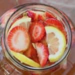 Gallon jar of homemade kombucha