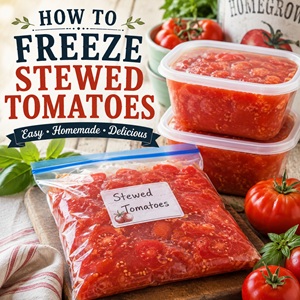 Have more tomatoes than you know what to do with? Learn how to freeze stewed tomatoes so you can enjoy your garden harvest later. A simple way to preserve tomatoes for soups, stews, chili, pasta sauce, casseroles, and easy weeknight meals.