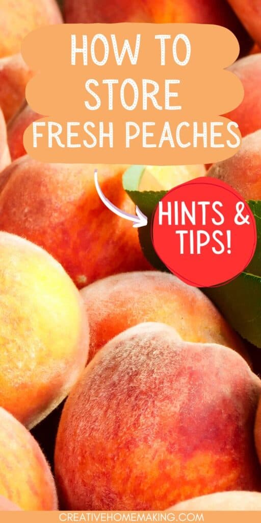 Tips for storing fresh peaches, hints and tips! How to store and preserve peaches for the refrigerator, freezer, and more.