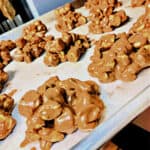 Easy rocky road candy (rocky road peanut clusters) to make for Christmas or the holidays. Perfect for cookie plates to give away to family and friends!