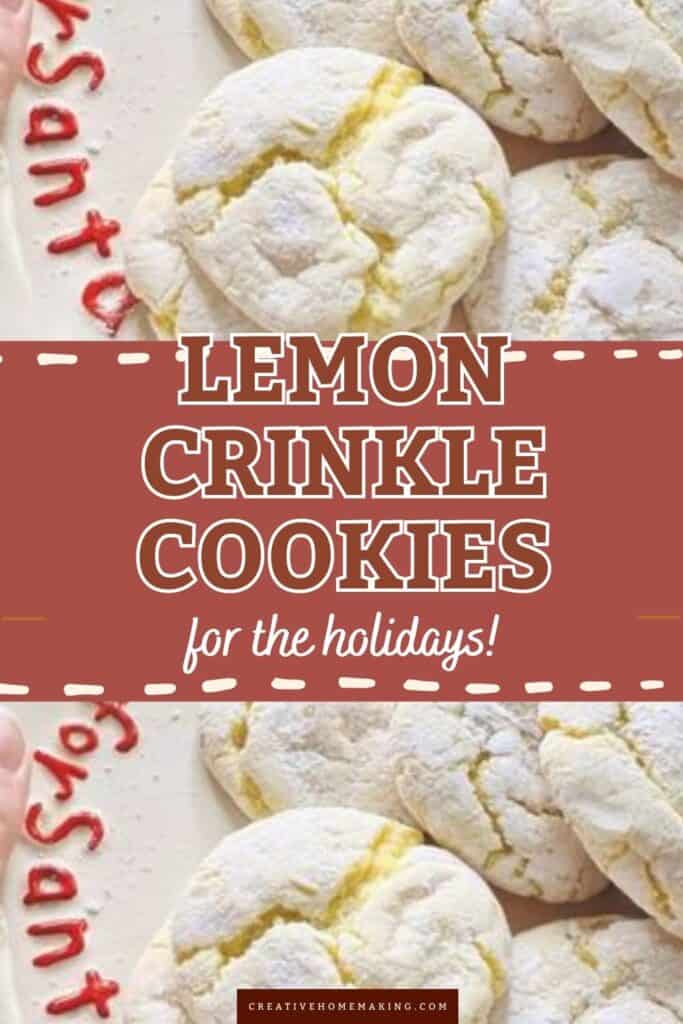 Add a burst of sunshine to your holiday cookie platter with our delightful lemon crinkle cookies! These soft, chewy treats are coated in powdered sugar and packed with refreshing lemon flavor, making them a perfect balance of sweet and tangy. Ideal for holiday gatherings or as a cheerful gift, these cookies are sure to brighten up your festivities! 