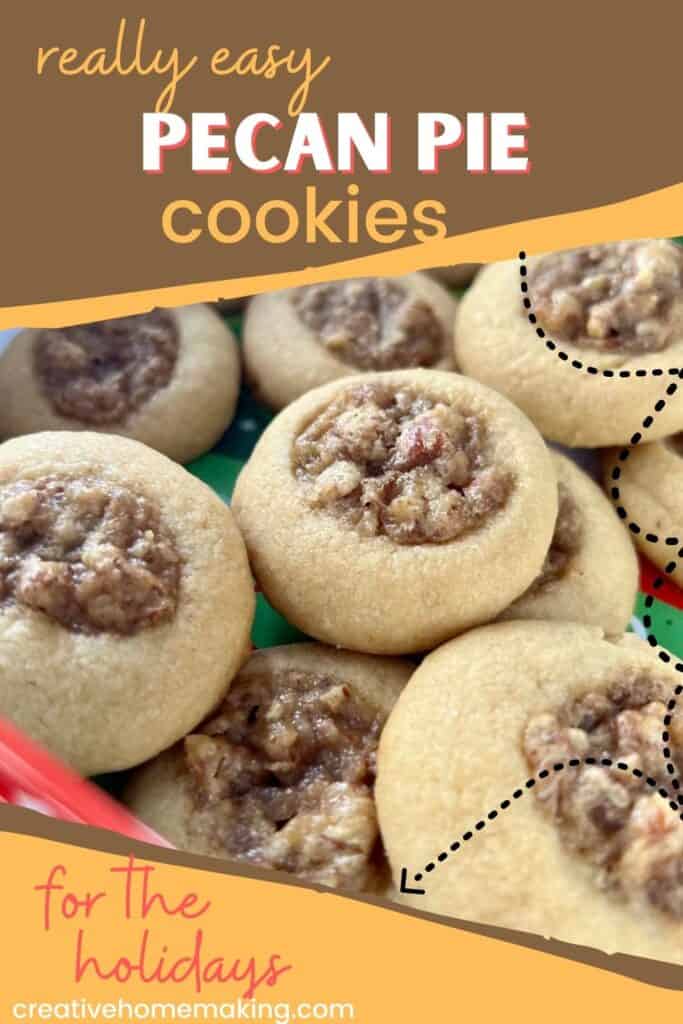 Easy recipe for pecan pie cookies. One of my favorite easy cookie recipes for the holidays. Christmas baking can be fun and easy too!