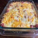 Easy loaded hashbrown casserole to make for breakfast or anytime.