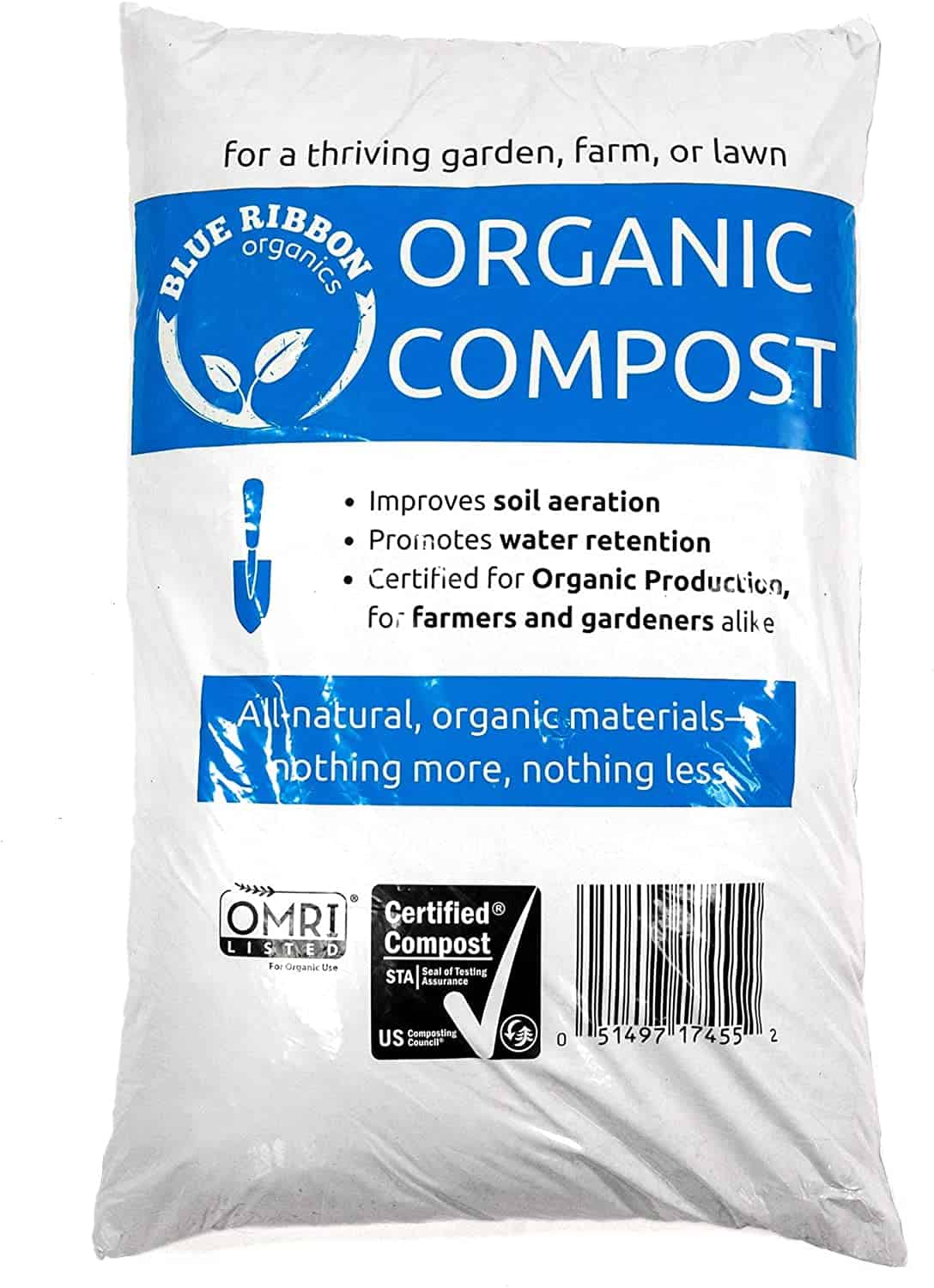 Ribbon Organics OMRI Certified Organic Compost Size: 7.9 Gallons, 32-35 Pound Bag