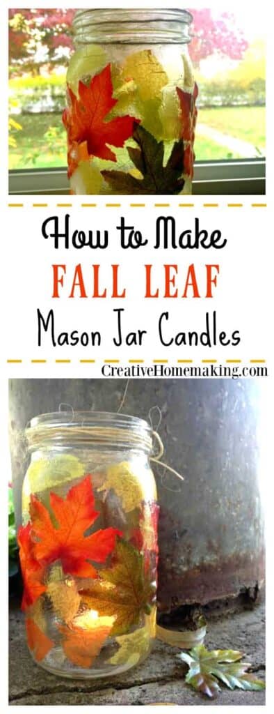 Looking for a creative way to add warmth and charm to your home decor this Fall? Learn how to make Fall Leaf Mason Jar Candle Holders with our easy-to-follow guide! Our tutorial will show you how to attach leaves to a mason jar and add a candle to create a beautiful and cozy ambiance in your home.