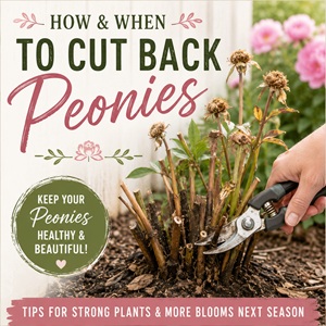 Keep your peonies healthy with this complete fall care guide. Learn exactly when and how to trim peonies for stronger plants and abundant blooms while creating gorgeous peony garden ideas filled with classic cottage garden flowers.