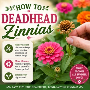 Deadheading zinnias is one of the easiest ways to enjoy more flowers all season long. This step-by-step tutorial shows you exactly when and how to remove faded blooms for healthier, fuller plants. Great for cottage garden flowers, beginner gardeners, pollinator gardens, and backyard flower beds.