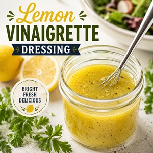 Bright, fresh, and ready in just minutes, this homemade lemon vinaigrette is made with fresh lemon juice and olive oil for a light, flavorful dressing. Use it on green salads, pasta salads, roasted vegetables, grilled chicken, seafood, or as a simple marinade. A versatile homemade dressing you'll want to keep in the refrigerator all week.