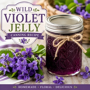 Looking for a beautiful spring recipe? This wild violet jelly canning recipe transforms backyard violets into a delicate homemade jelly that’s perfect for toast, biscuits, tea parties, and thoughtful homemade gifts. Great for Simple Homemade Living, cottagecore recipes, spring canning inspiration, floral recipes, and homemade jams & jellies.