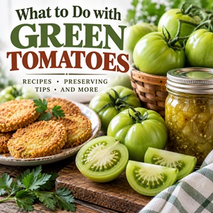 Have a garden full of green tomatoes? Find delicious ways to use them, including fried green tomatoes, green tomato relish, salsa, canning, freezing, soups, and stews. Great ideas for gardeners looking for ways to preserve the harvest.