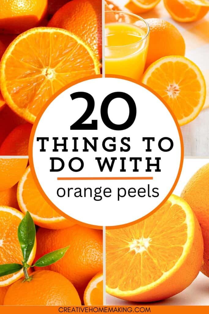 Creative Uses for Orange Peels!  Don’t toss those orange peels! Explore a variety of innovative and practical uses that will inspire you to make the most of this vibrant fruit. From aromatic infusions and homemade candied peels to natural air fresheners and skin care, you'll find endless ways to enjoy the benefits of orange peels. Save this post for fun and eco-friendly ideas!