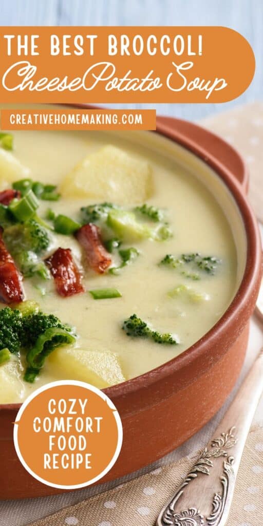 Warm up with a bowl of creamy broccoli cheese potato soup! This easy recipe combines fresh broccoli, hearty potatoes, and rich cheese for a comforting dish that's perfect for any season. Ideal for meal prep or a cozy family dinner!