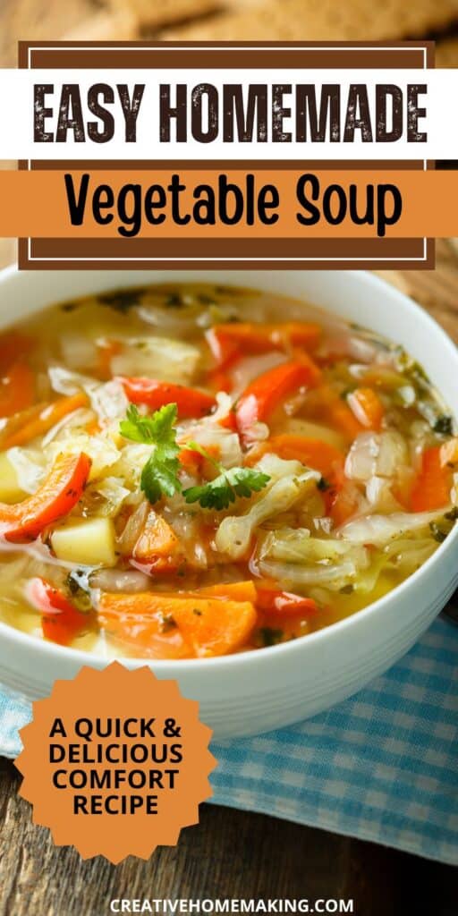 Warm up with a comforting bowl of easy homemade vegetable soup! Packed with fresh veggies and wholesome flavors, this simple recipe is perfect for a cozy dinner or meal prep. Healthy, delicious, and ready in just 30 minutes, it's a go-to for busy weeknights!