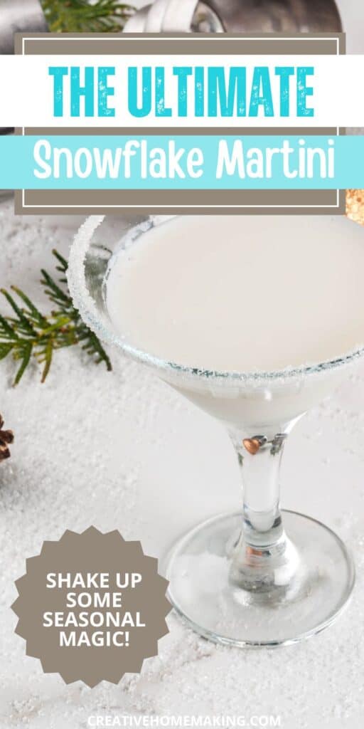 Looking for the perfect holiday cocktail? Try our Ultimate Snowflake Martini! With creamy white chocolate and refreshing peppermint, this drink is sure to impress your guests. Serve it with whipped cream and crushed candies for a stunning presentation!