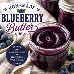 Turn fresh blueberries into silky homemade blueberry butter with this simple canning recipe. It's the perfect way to preserve summer berries and enjoy homemade goodness any time of year. Find more blueberry recipes, From Scratch Living, and Kitchen Garden Living ideas for your home kitchen.