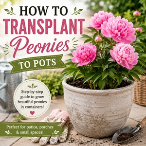 Learn how to transplant peonies into pots with this easy step-by-step guide. Discover the best time to move peonies, choose the right container, and help your plants thrive for years. Perfect for creating beautiful cottage garden flowers on patios, porches, and small garden spaces.