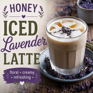 This easy Honey Lavender Iced Latte combines rich espresso, creamy milk, honey, and homemade lavender syrup for a refreshing homemade treat. Discover delicious lavender recipes, flavorful summer drinks, and easy ideas for Simple Homemade Living.
