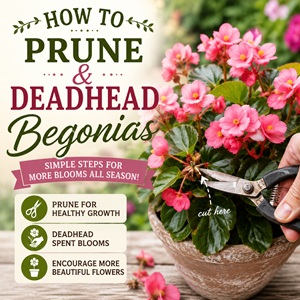 Keep your begonias blooming all season long with these easy pruning and deadheading tips. Learn where to cut, when to prune, and how to encourage fuller plants with more flowers. Perfect for your begonia care, container gardening, flower gardening, and gardening tips boards.