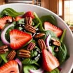 Strawberry spinach salad with walnuts and balsamic glaze