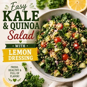 Easy Kale and Quinoa Salad with Lemon Dressing