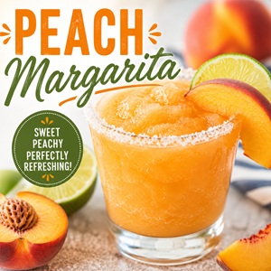 This easy frozen peach margarita is sweet, refreshing, and bursting with fresh peach flavor. Made with simple ingredients, it's the perfect summer cocktail for backyard BBQs, taco nights, Cinco de Mayo, and relaxing on the patio. Save this easy peach margarita recipe for your next gathering!