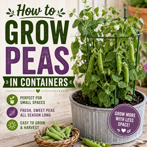 Want a productive container vegetable garden? Learn how to grow peas in pots with simple planting and care tips for an abundant harvest of fresh, sweet peas. A perfect guide for anyone interested in simple garden living, container gardening, and growing vegetables in small spaces.