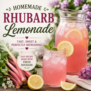 Want a refreshing homemade drink that feels extra special? This rhubarb lemonade is sweet, tart, and perfect for a pretty brunch idea, spring brunch gatherings, garden parties, and slow simple living moments at home. Save this refreshing summer drink recipe for sunny days!